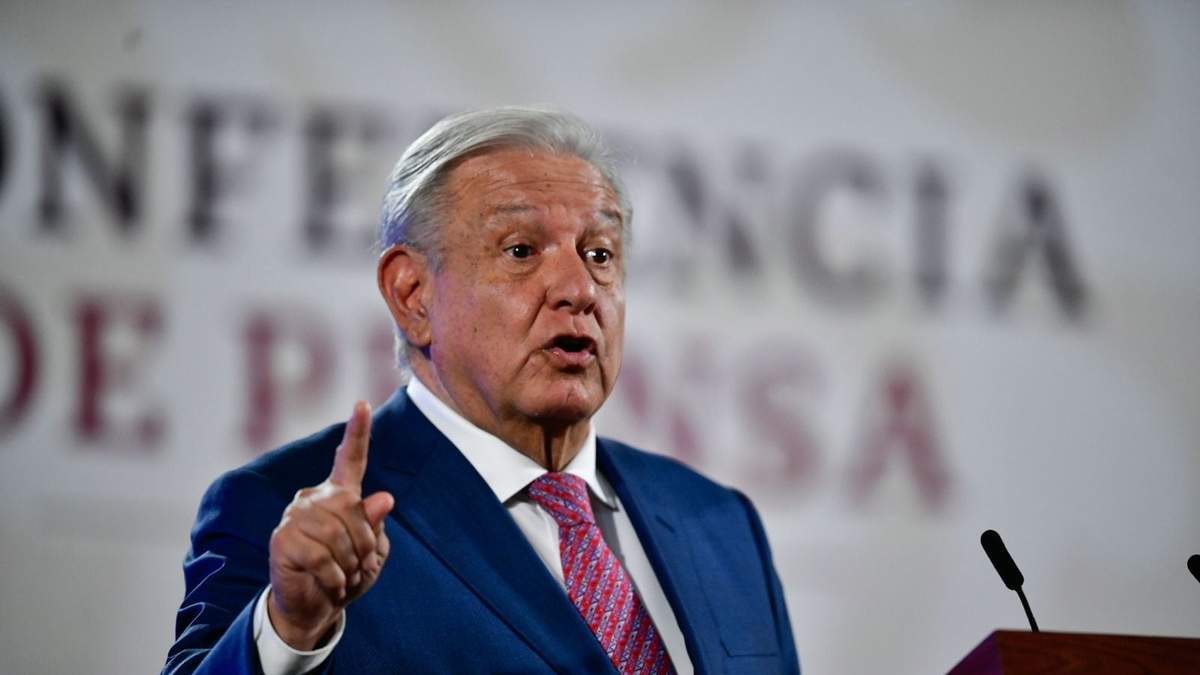 El presidente durante la conferencia de prensa en Palacio Nacional