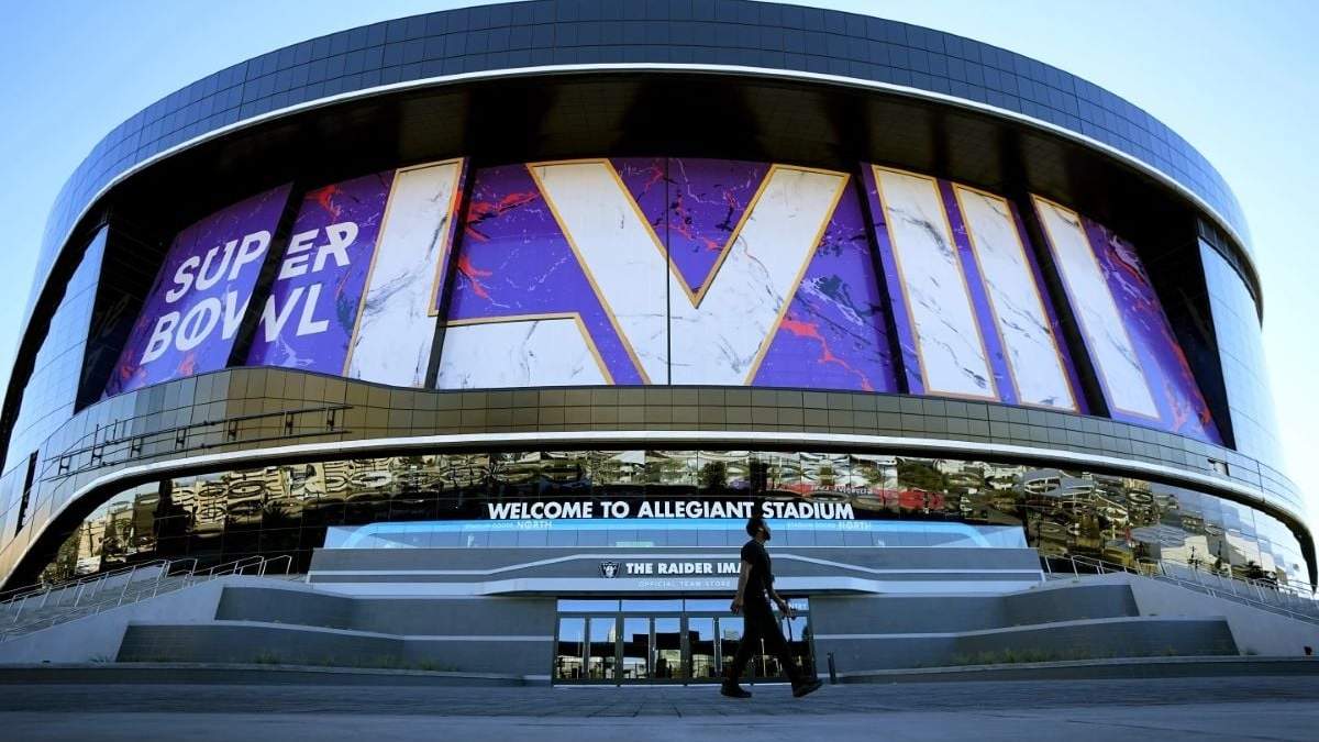 El Allegiant Stadium preparado para el Super Bowl 58, en Las Vegas