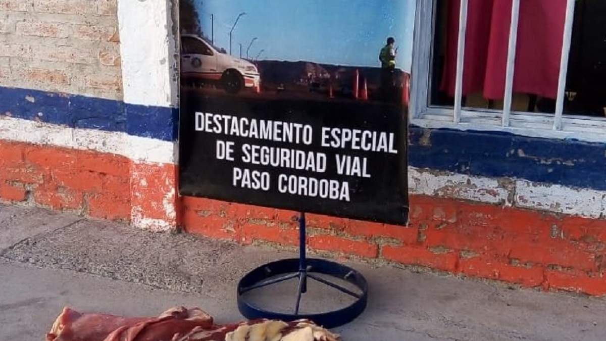 La carne fue incautada por el Destacamento Especial Seguridad Vial en Roca. Fuente: Policía Río Negro.