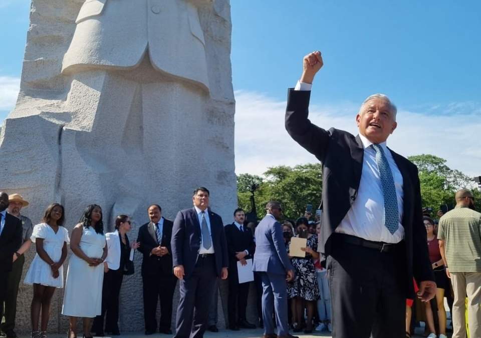 AMLO visitó el monumento dedicado a Martín Luther King y el memorial de Franklin Delano Roosevelt