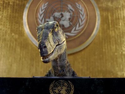 "No elijan la extinción": un dinosaurio lanza una alerta en un video de la ONU antes de la COP26