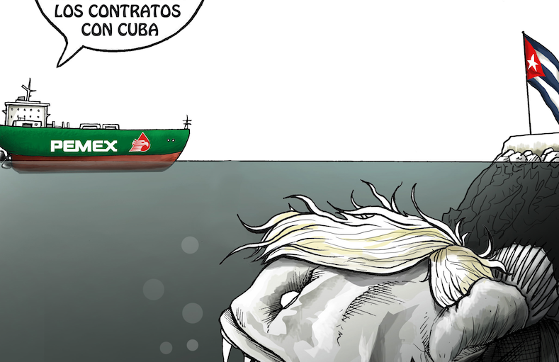 Vista previa de "Solidaridad en reversa", cartón de José Antonio Rodríguez