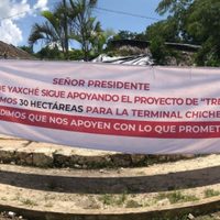 Exigen ejidatarios que se les permita acceder a sus tierras en el área de una estación del Tren Maya