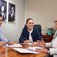 Rosa Icela y Harfuch sostienen su primera reunión de trabajo con Sheinbaum