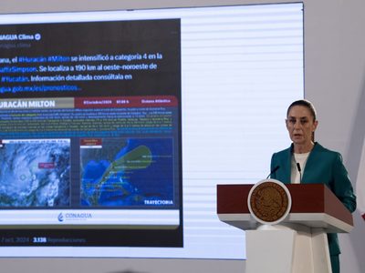 Huracán Milton categoría 5 podría tocar tierra en Yucatán, advierte Sheinbaum