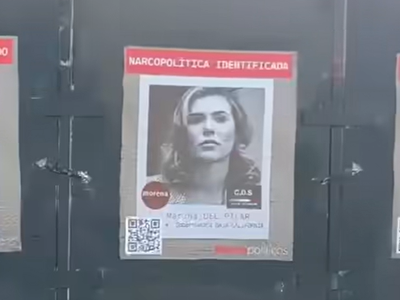 Colocan fotografía de Marina del Pilar en “muro del miedo” en Palacio Nacional de BC