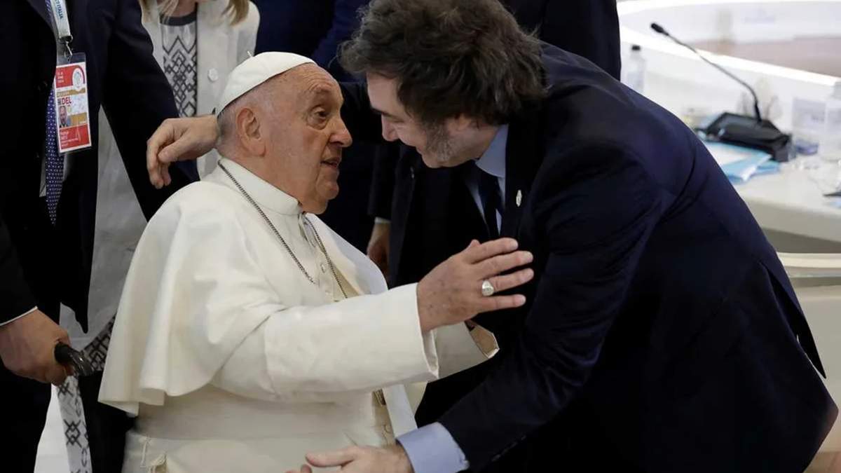 Milei y Francisco durante su último encuentro
