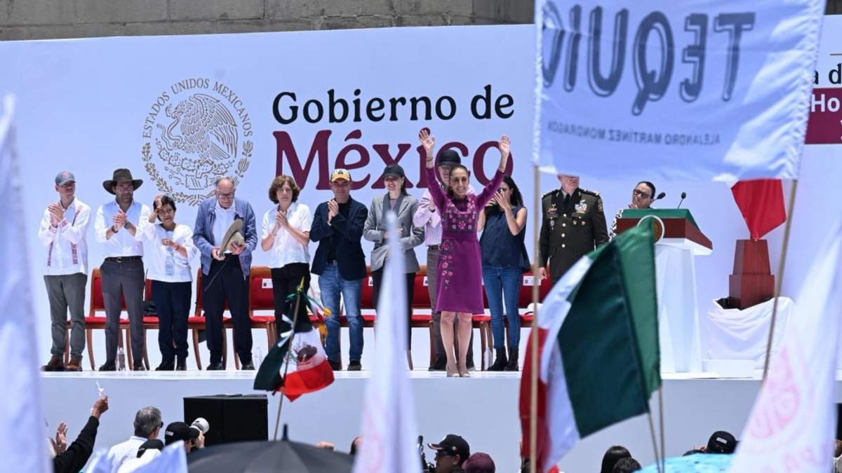 La presidenta Claudia Sheinbaum en el Monumento a la Revolución
