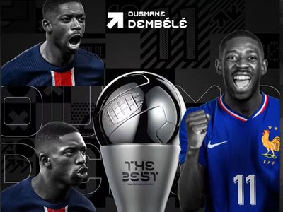 Dembelé fue el protagonista de la noche con el The Best