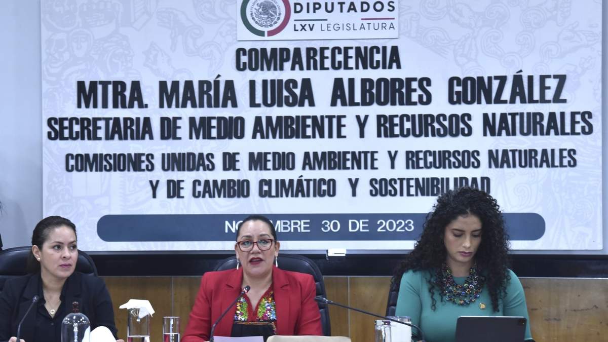 María Luisa Albores, durante su comparecencia