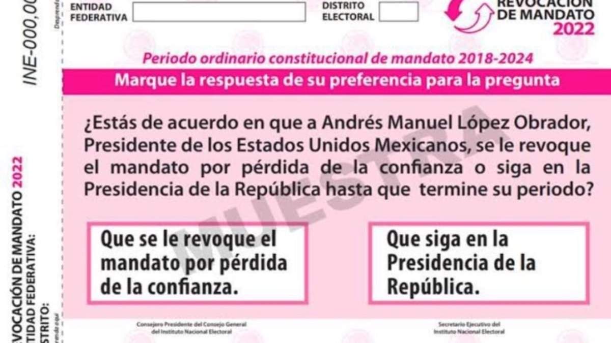 La boleta de la consulta de revocación de mandato