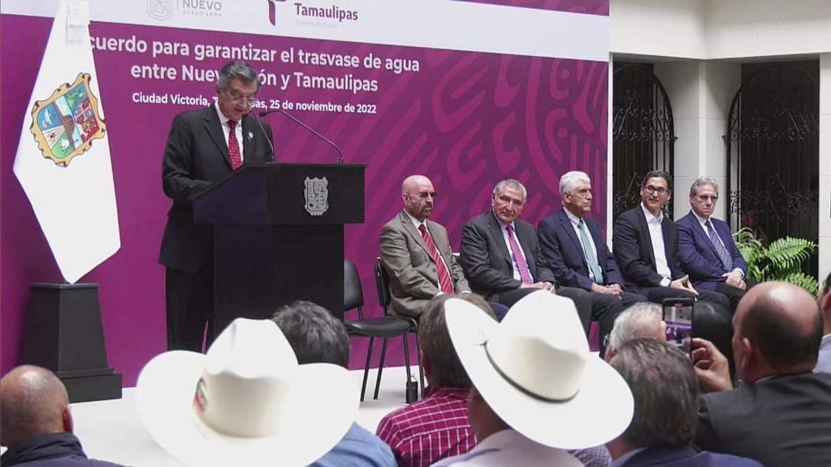Firma del acuerdo para garantizar el trasvase entre NL y Tamaulipas