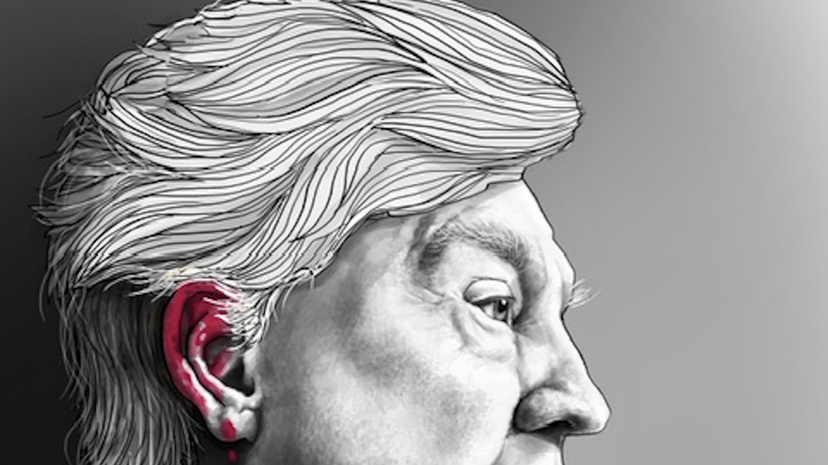 Vista previa del cartón "¿El tiro de la victoria?", de José Antonio Rodríguez