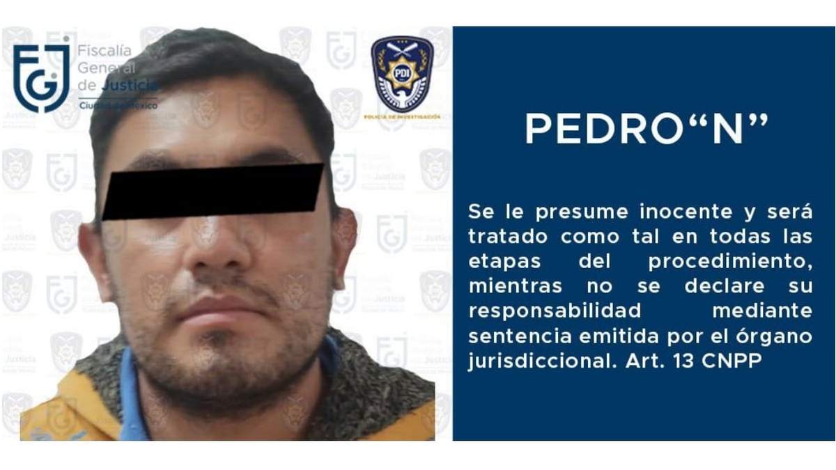 Pedro "N", detenido en relación con la muerte de Lidia Gabriela, quien se aventó de un taxi en movimiento