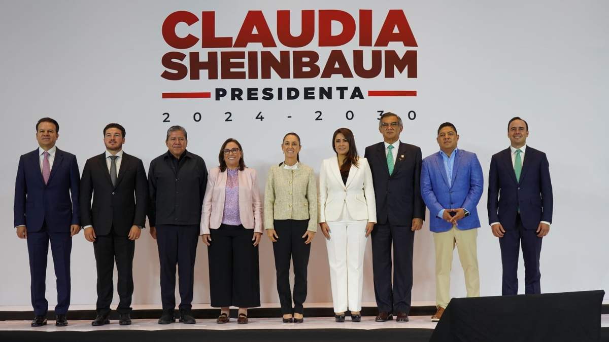 Sheinbaum con gobernadores de Aguascalientes, Coahuila, Durango, Nuevo León, San Luis Potosí, Tamaulipas, Veracruz y Zacatecas