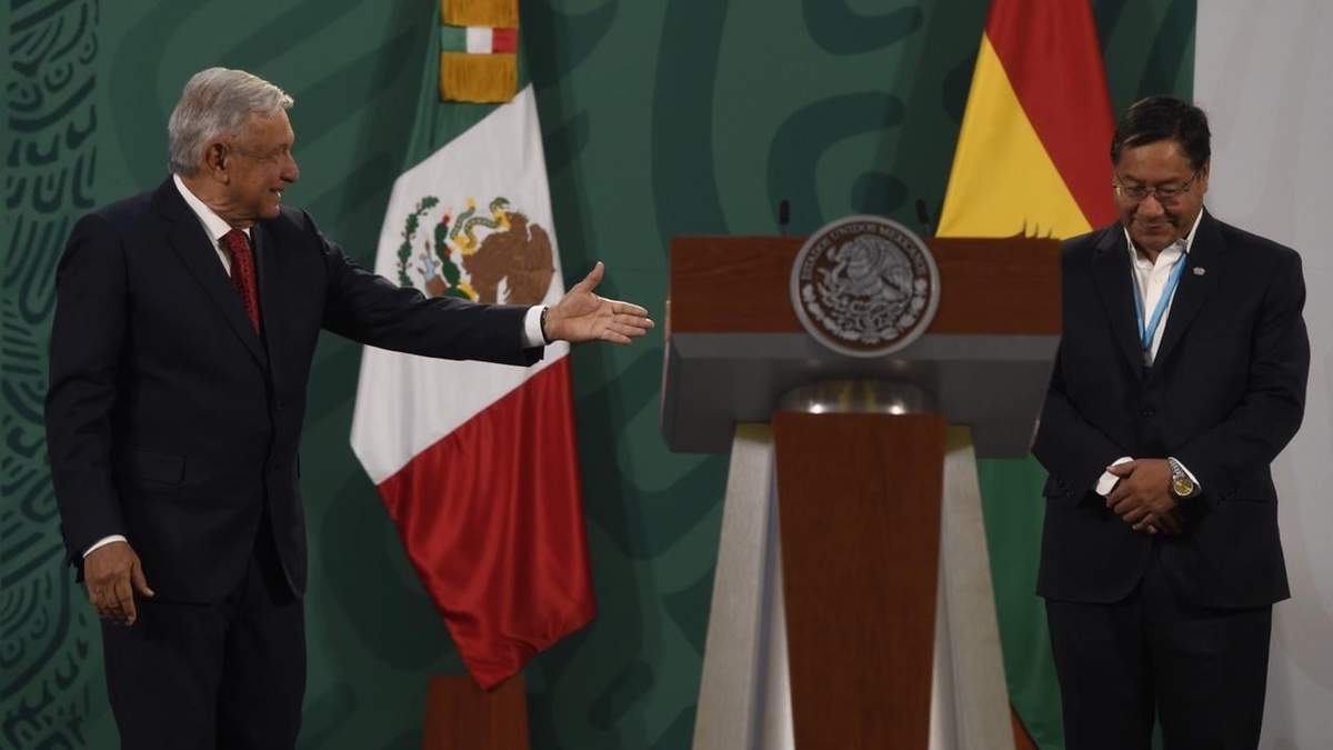 El presidente López Obrador y Luis Arce, presidente de Bolivia