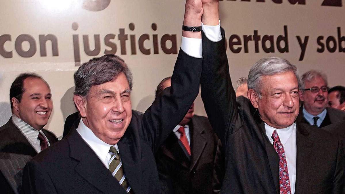 Cuauhtémoc Cárdenas y Andrés Manuel López Obrador