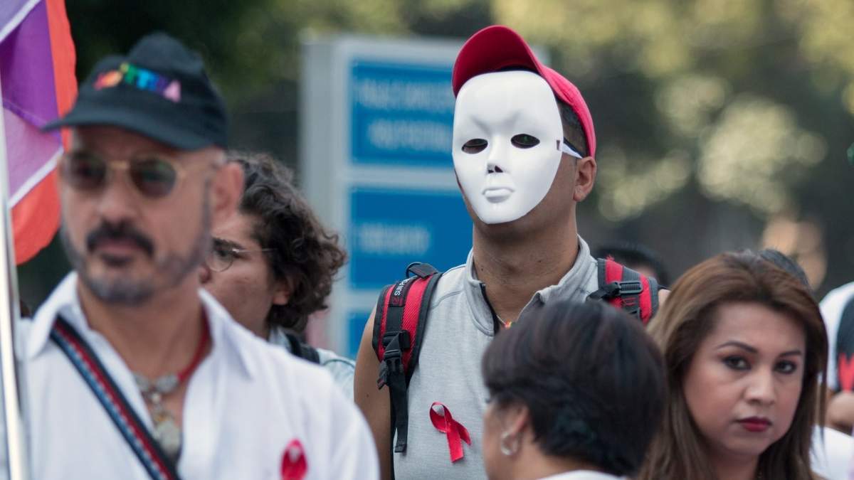 Protesta del Movimiento Nacional de Lucha contra el VIH