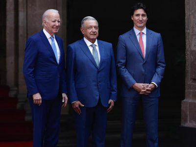 AMLO recibe en Palacio Nacional a Biden y Trudeau