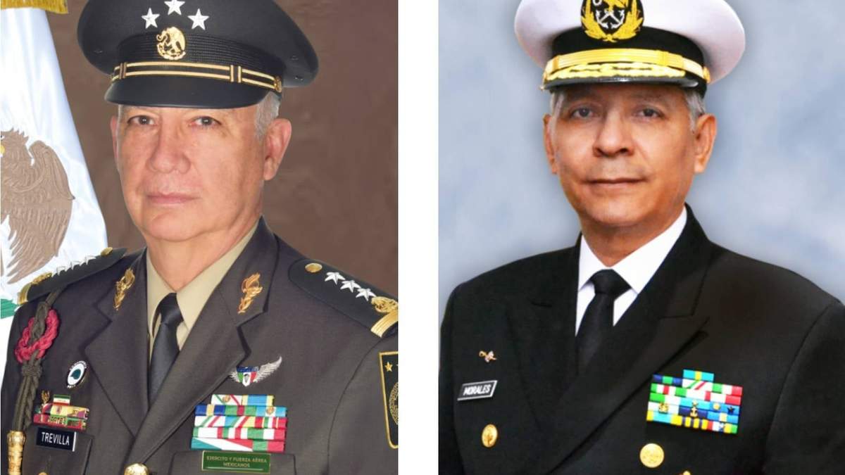 El general Ricardo Trevilla Trejo y el Almirante Raymundo Pedro Morales Ángeles