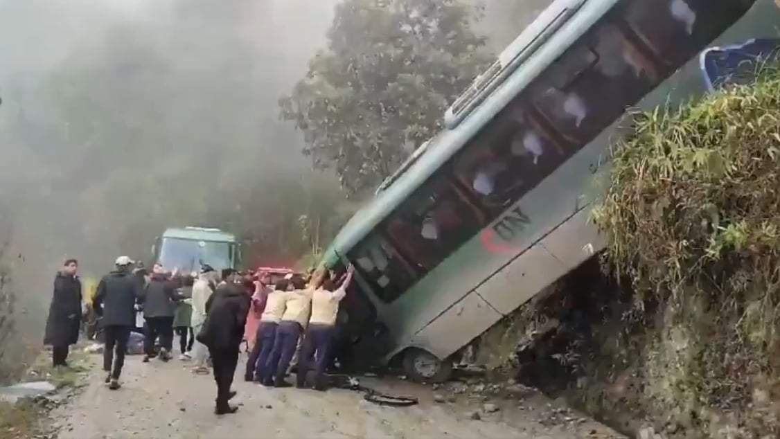 El autobús accidentado