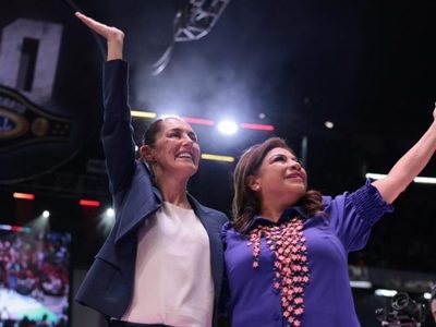 AMLO, el protagonista invisible del festejo de Brugada y Sheinbaum en la Arena México