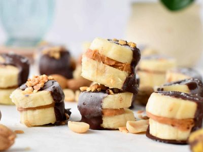 Snacks dulces y sanos de banana con chocolate: sin gluten ni azúcar agregada, para que comas sin culpa