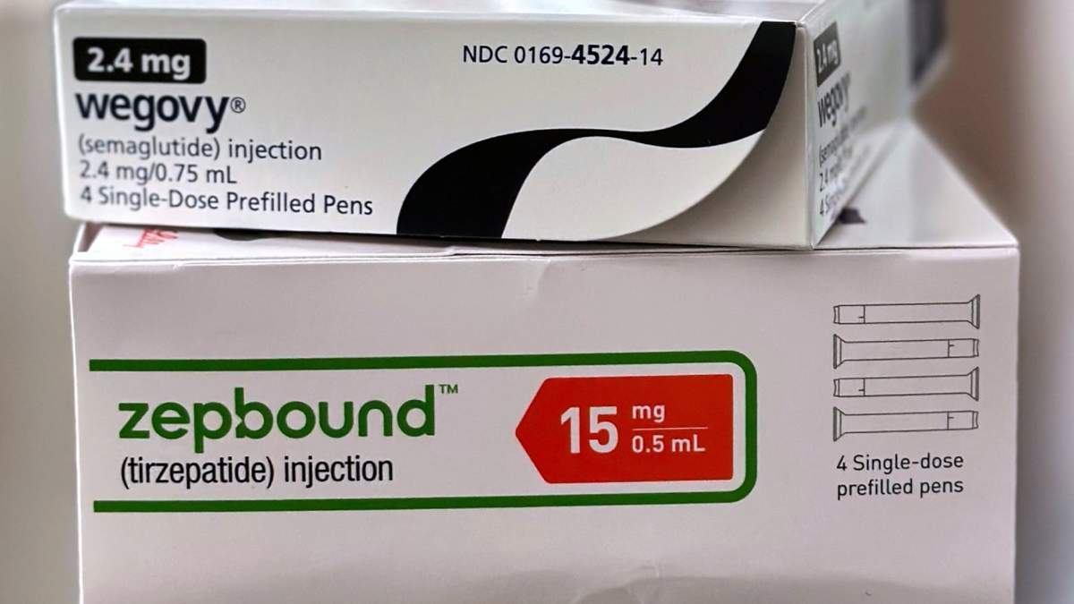 Cajas de los medicamentos Wegovy y Zepbound en California, el 8 de mayo de 2025