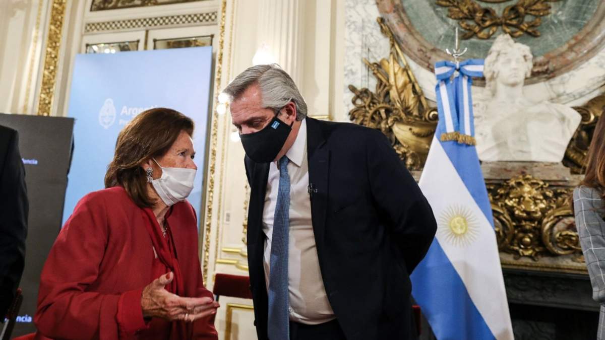Elena Highton de Nolasco y Alberto Fernández. Fuente: (Twitter)