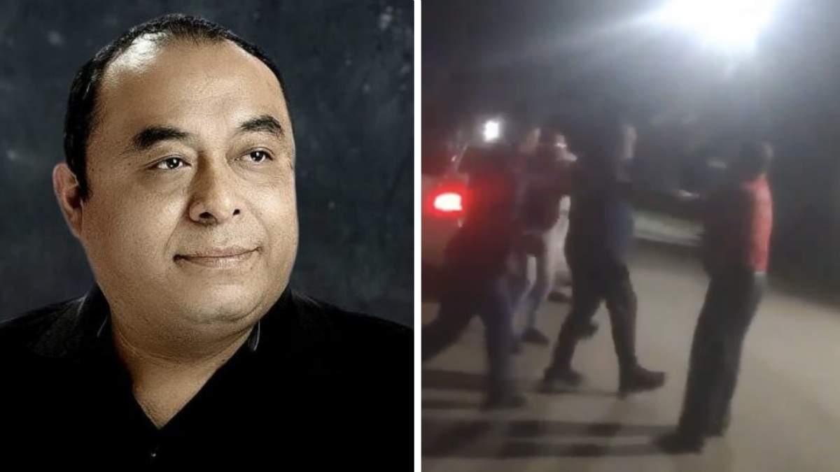 Imagen de la riña en la que participó el reportero Augusto Simón Valencia