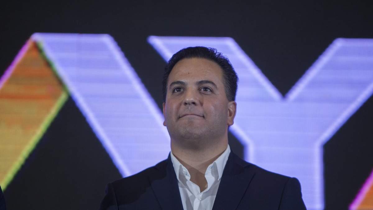 Damián Zepeda durante el anuncio de la derrota de Anaya