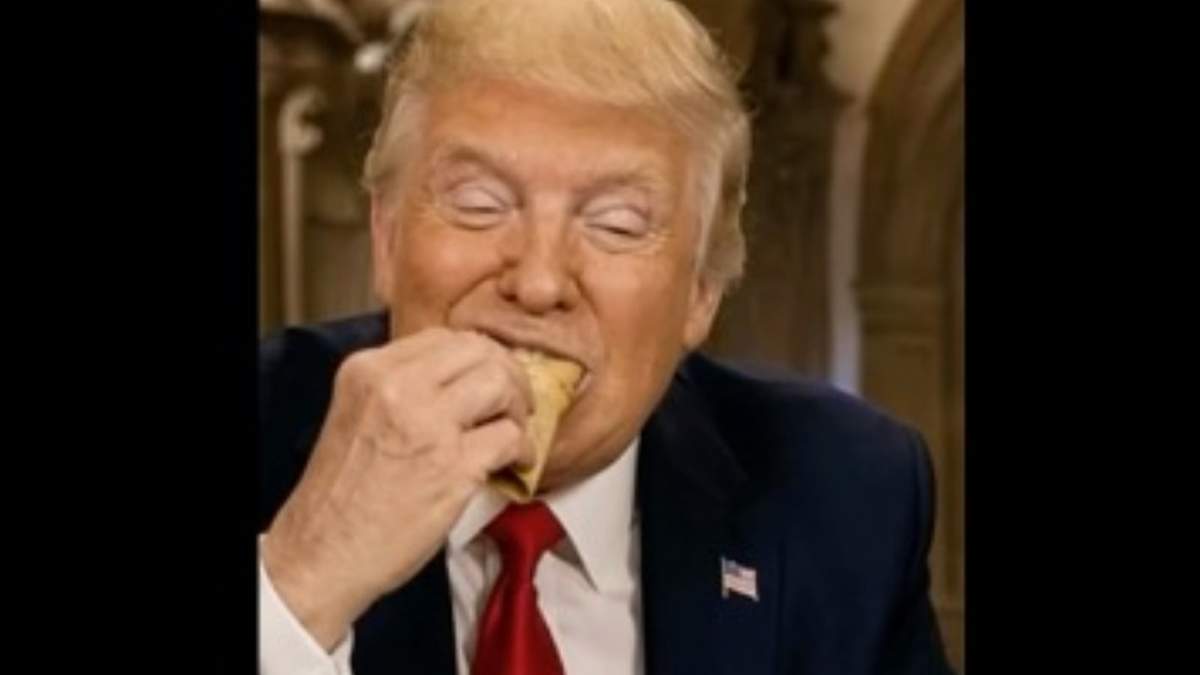 El presidente de EU publicó en su red social un video generado con IA donde aparece al lado de la presidenta mexicana saboreando tacos