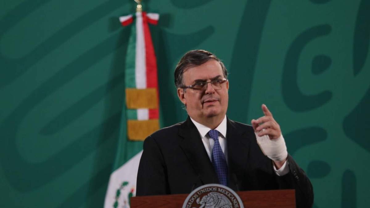 El canciller Marcelo Ebrard en la conferencia matutina