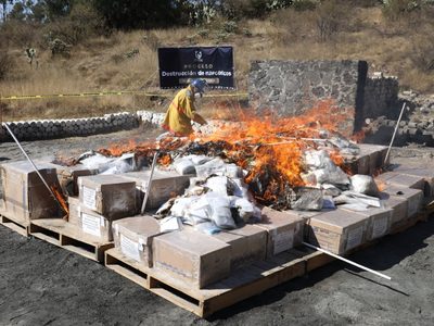 FGJCDMX incinera más de medio millón dosis de narcóticos