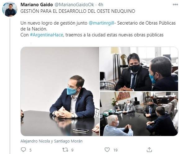 Uno de los tuits de Mariano Gaido. Fuente: (Twitter)