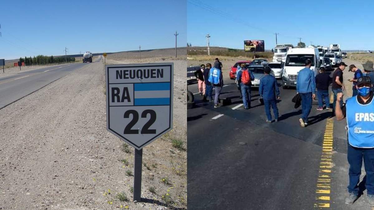 Trabajadores del EPEN bloquearon la ruta nacional 22. Fuente: (Twitter)