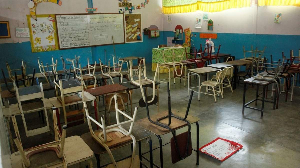 Aula sin clases. Fuente: (Twitter)