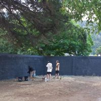 Grafiteros taparon el mural de Maradona en el Parque Nacional Lanín