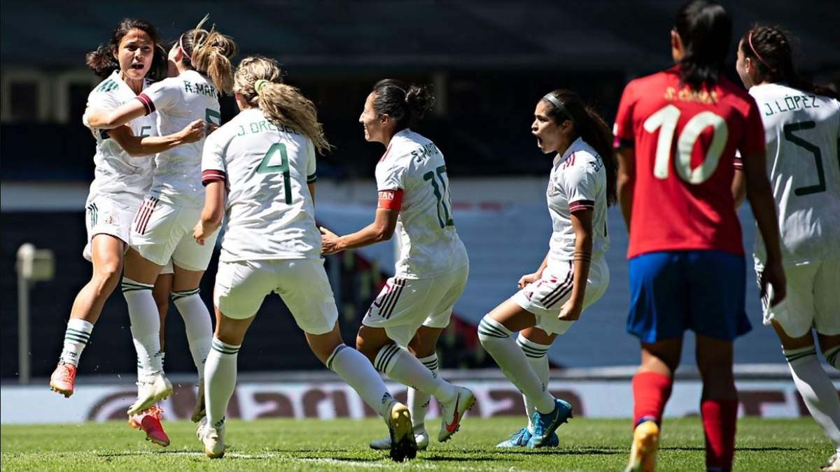 La Selección Nacional femenil en su partido contra Costa Rica