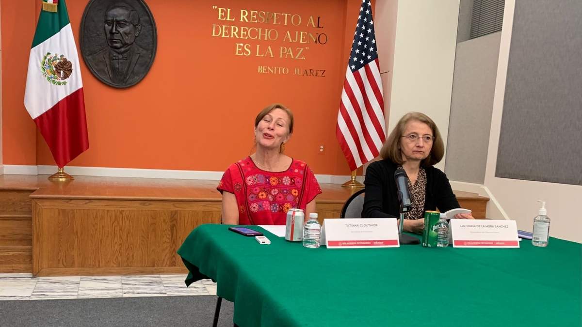 Tatiana Clouthier ofreció conferencia de prensa en la embajada de México en EU