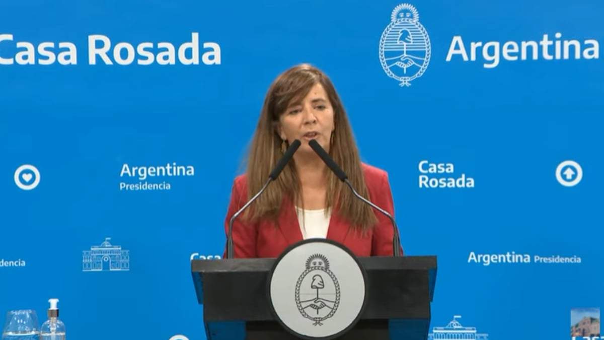 La portavoz de Presidencia, Gabriela Cerruti, dio detalles sobre la visita del canciller Santiago Cafiero a Estados Unidos. Fuente: (Twitter)