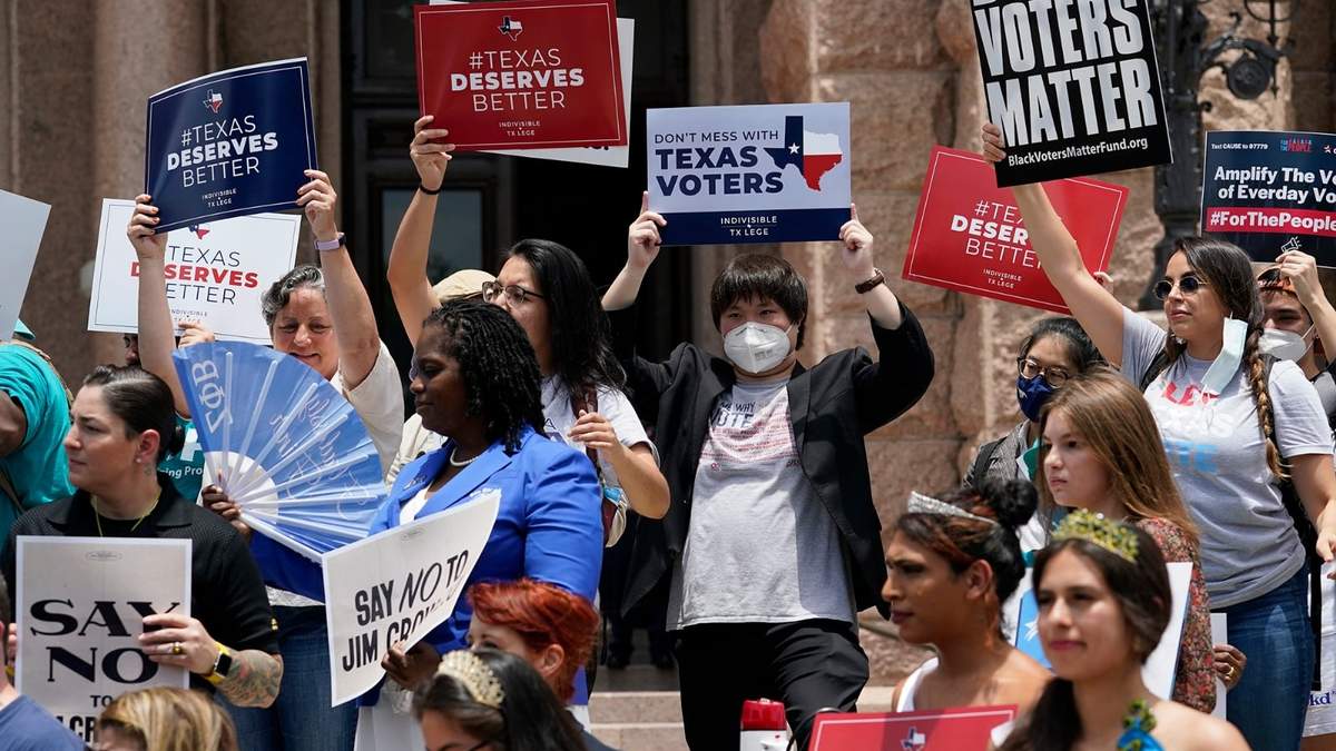 Protesta contra la nueva ley en Texas. Fuente: (Twitter)