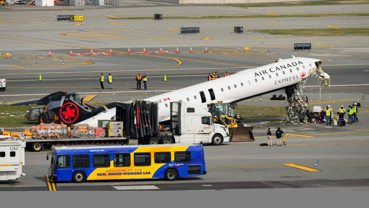 Avión de Air Canada accidentado
