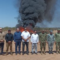 La FGR destruye narcotanques, máquinas tragamonedas y droga en Sonora