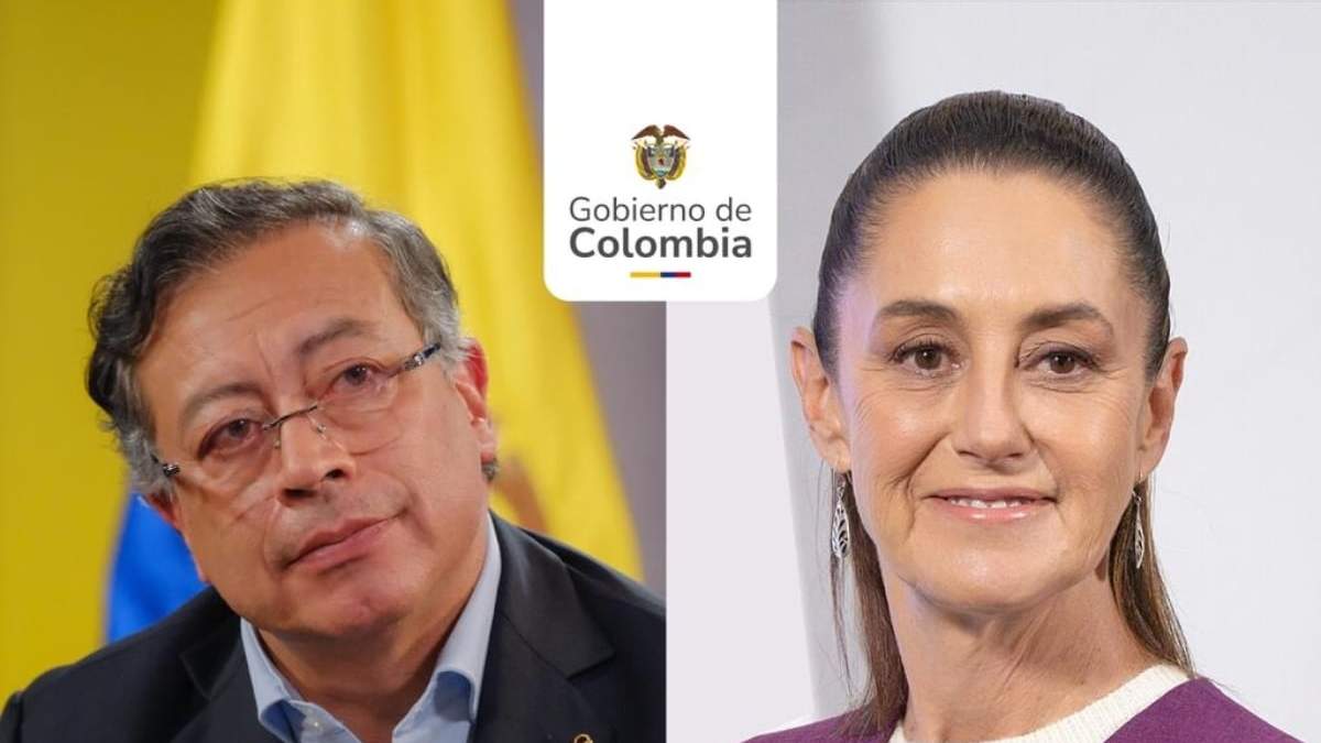 Gustavo Petro y Claudia Sheinbaum en una imagen difundida por el gobierno colombiano