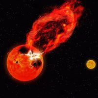 Superllamarada estelar masiva en detalle a 400 años luz