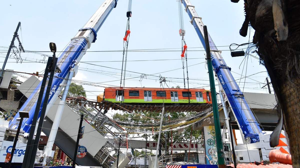 Zona del colapso en la Línea 12 del Metro