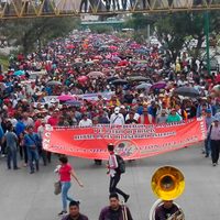 La CNTE en Chiapas protesta contra la Ley de Seguridad Interior