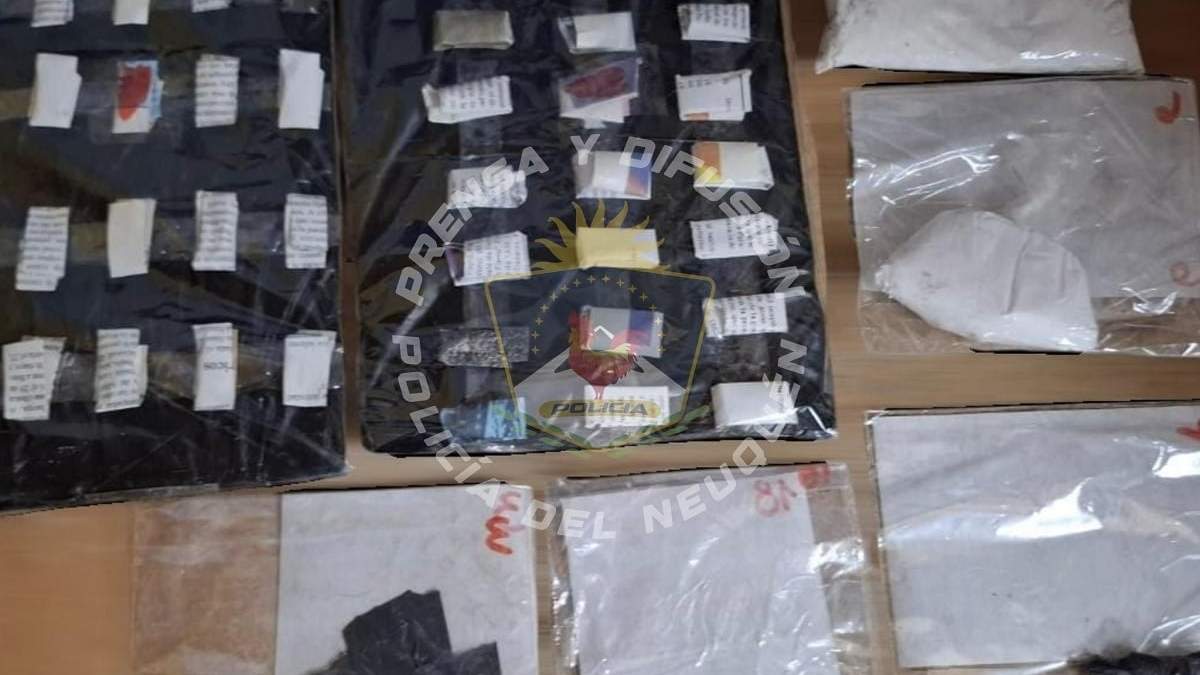 La cocaína secuestrada está valuada en más de 9 millones de pesos. Fuente: (Policía de Neuquén)