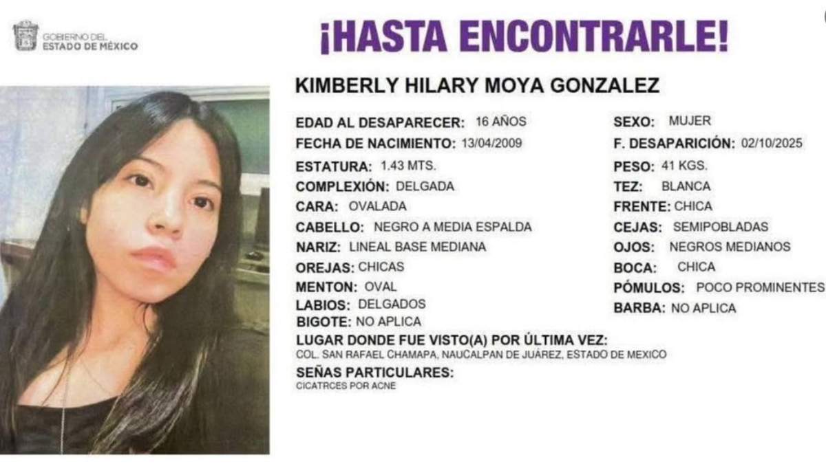 Desde el 2 de octubre de 2025, familiares, compañeros y autoridades buscan a Kimberly Hilary Moya González.